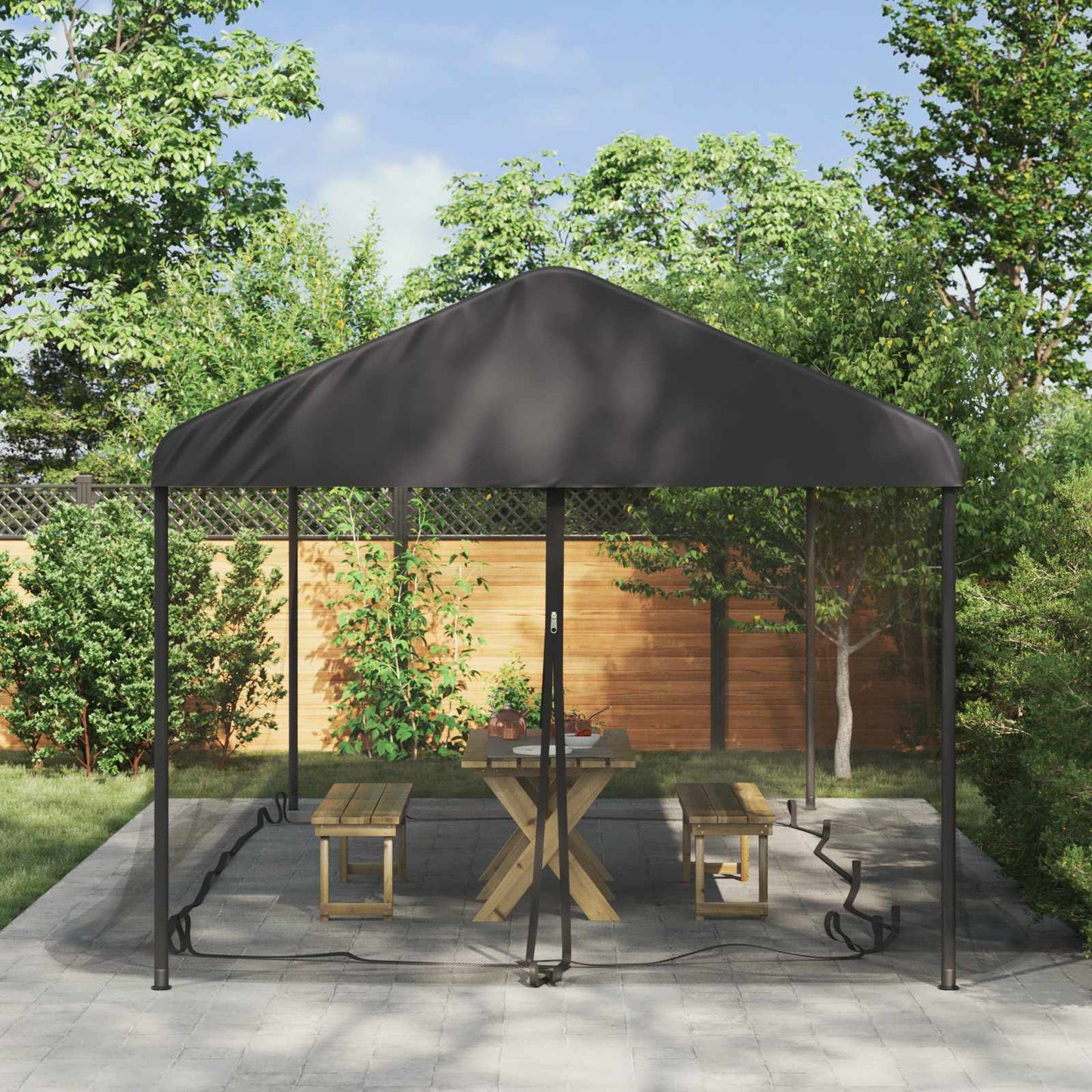vidaXL Mosquito Net for Gazebo 220 mesh Black 6 x 3 x 2 m Polyester