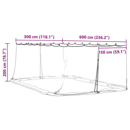 vidaXL Mosquito Net for Gazebo 220 mesh Black 6 x 3 x 2 m Polyester