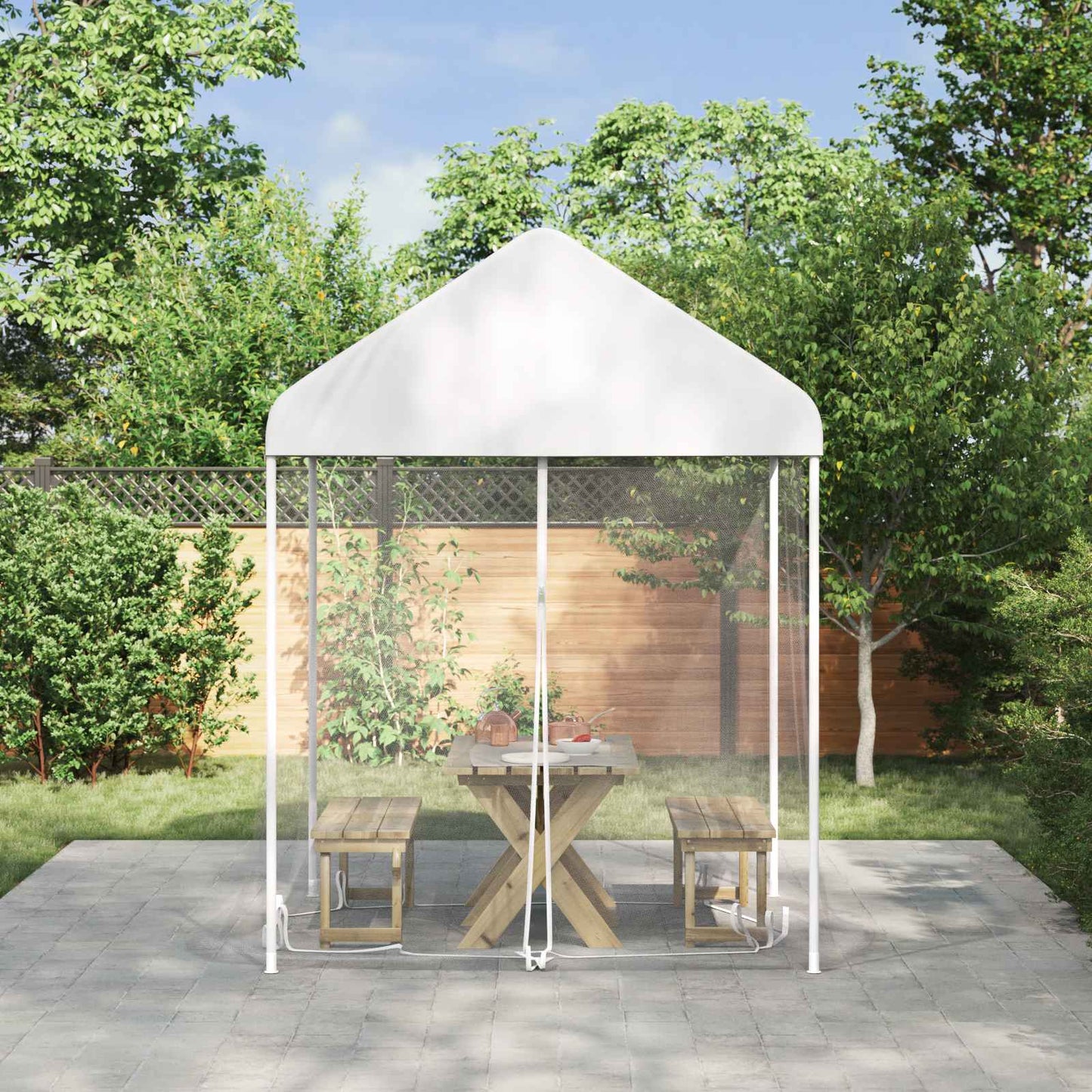 vidaXL Mosquito Net for Gazebo 220 mesh White 2 x 2 x 2 m Polyester