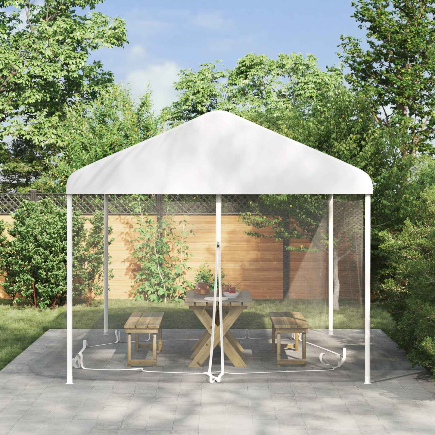 vidaXL Mosquito Net for Gazebo 220 mesh White 3.6 x 3.6 x 2 cm