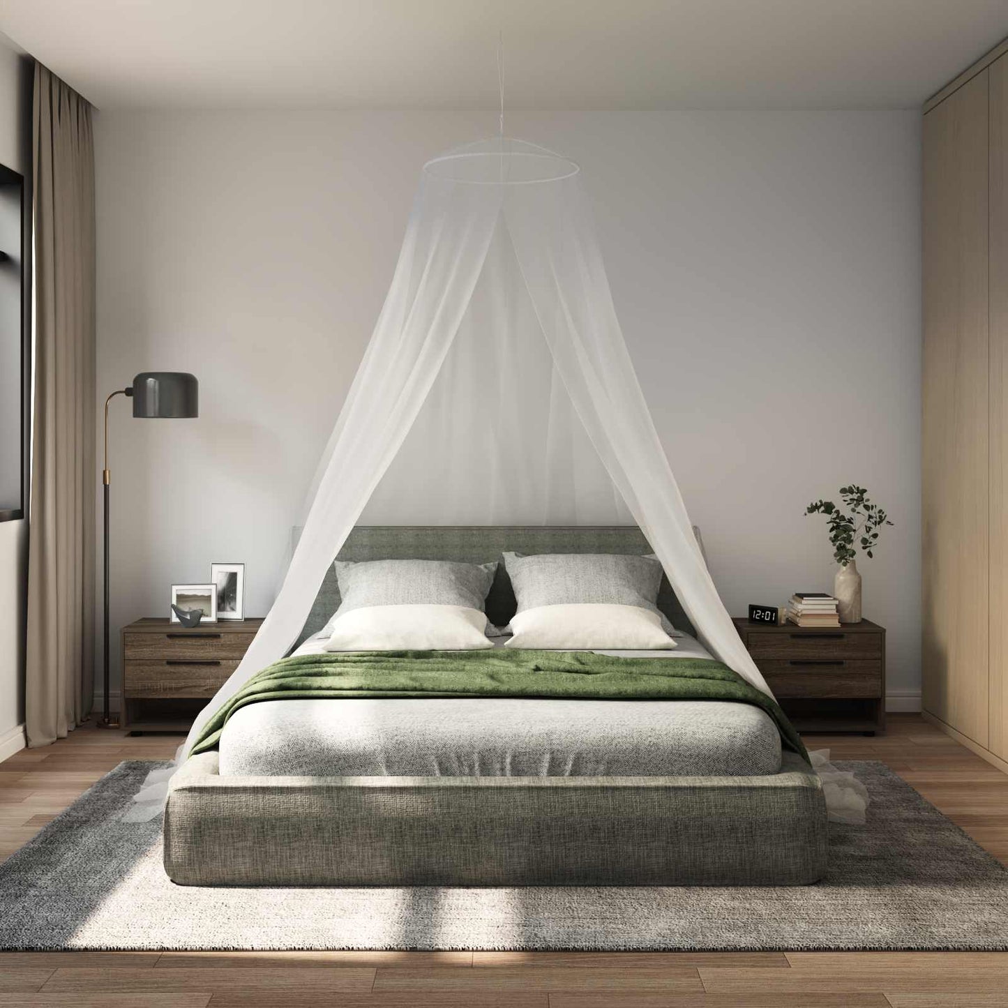 vidaXL Mosquito Net for Bed 3 pcs 156 mesh White Polyester