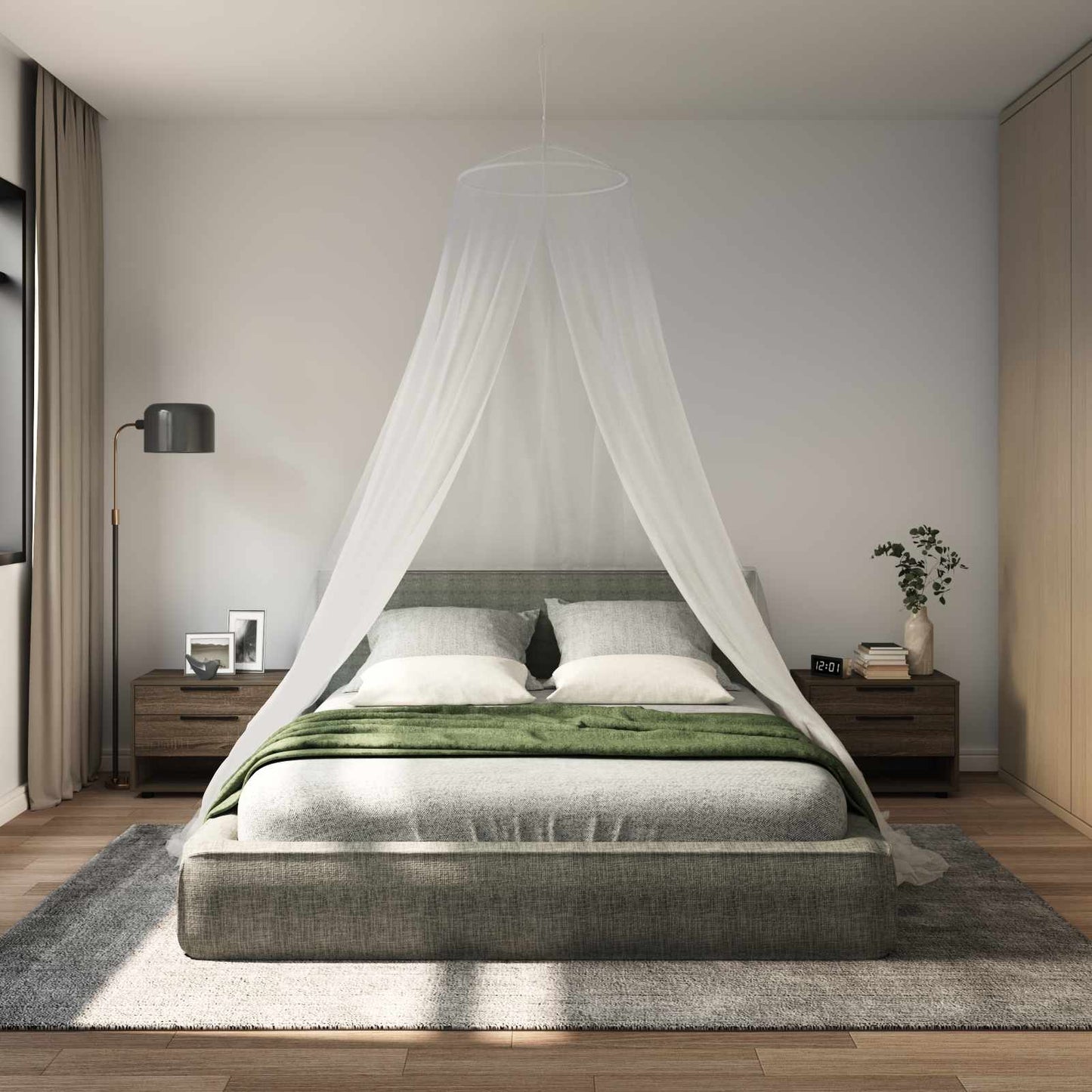 vidaXL Mosquito Net for Bed 3 pcs 156 mesh White Polyester