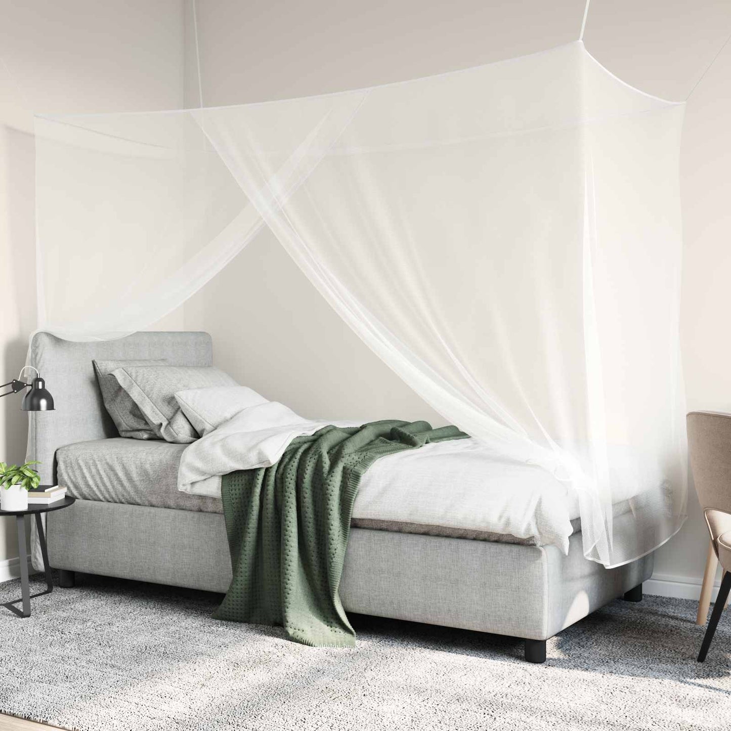 vidaXL Mosquito Net for Bed 156 Mesh 3 pcs White Polyester