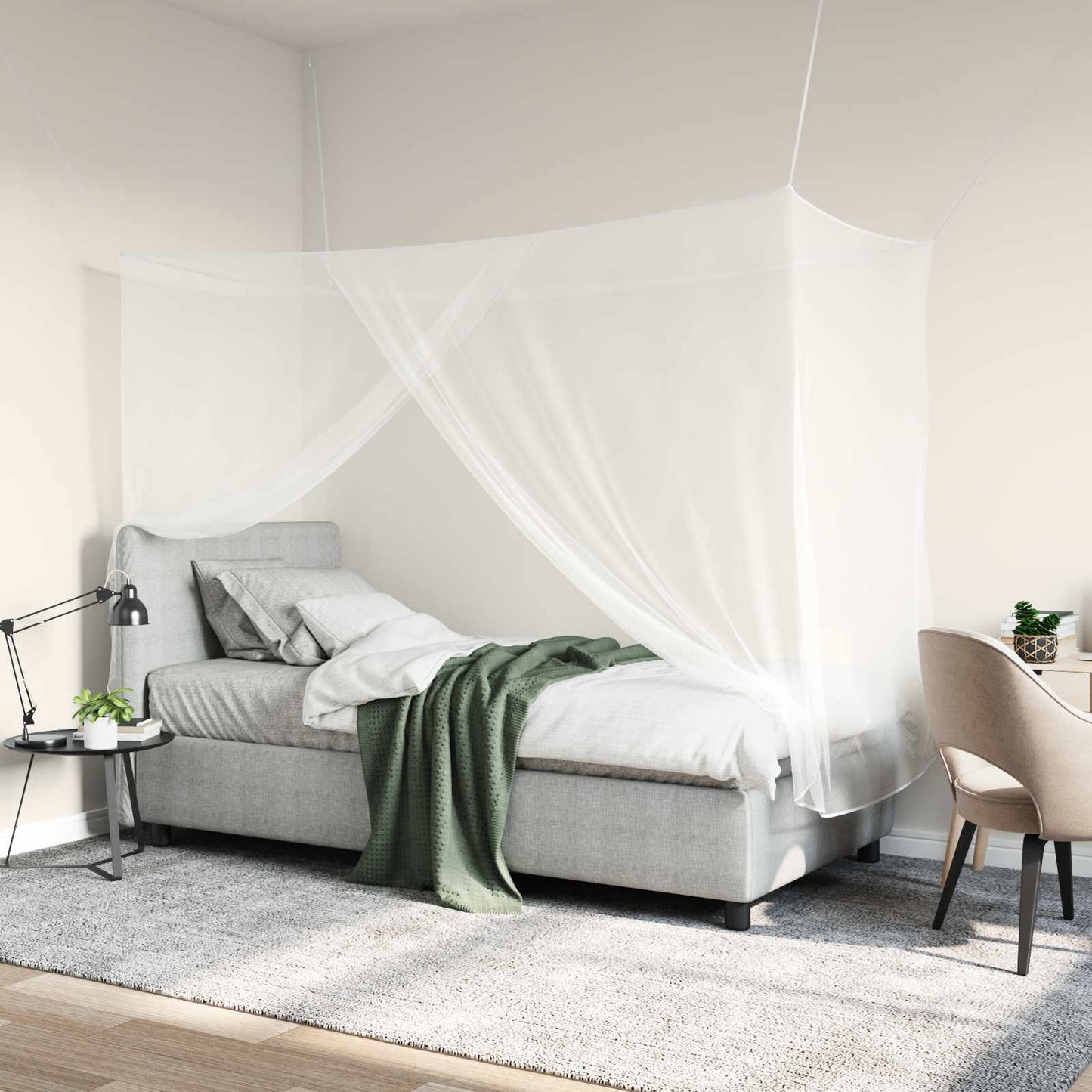 vidaXL Mosquito Net for Bed 156 Mesh 3 pcs White Polyester