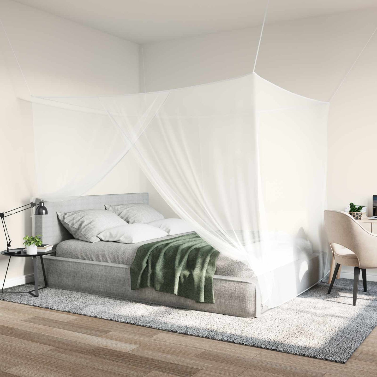 vidaXL Mosquito Net for Bed 156 Mesh 3 pcs White Polyester