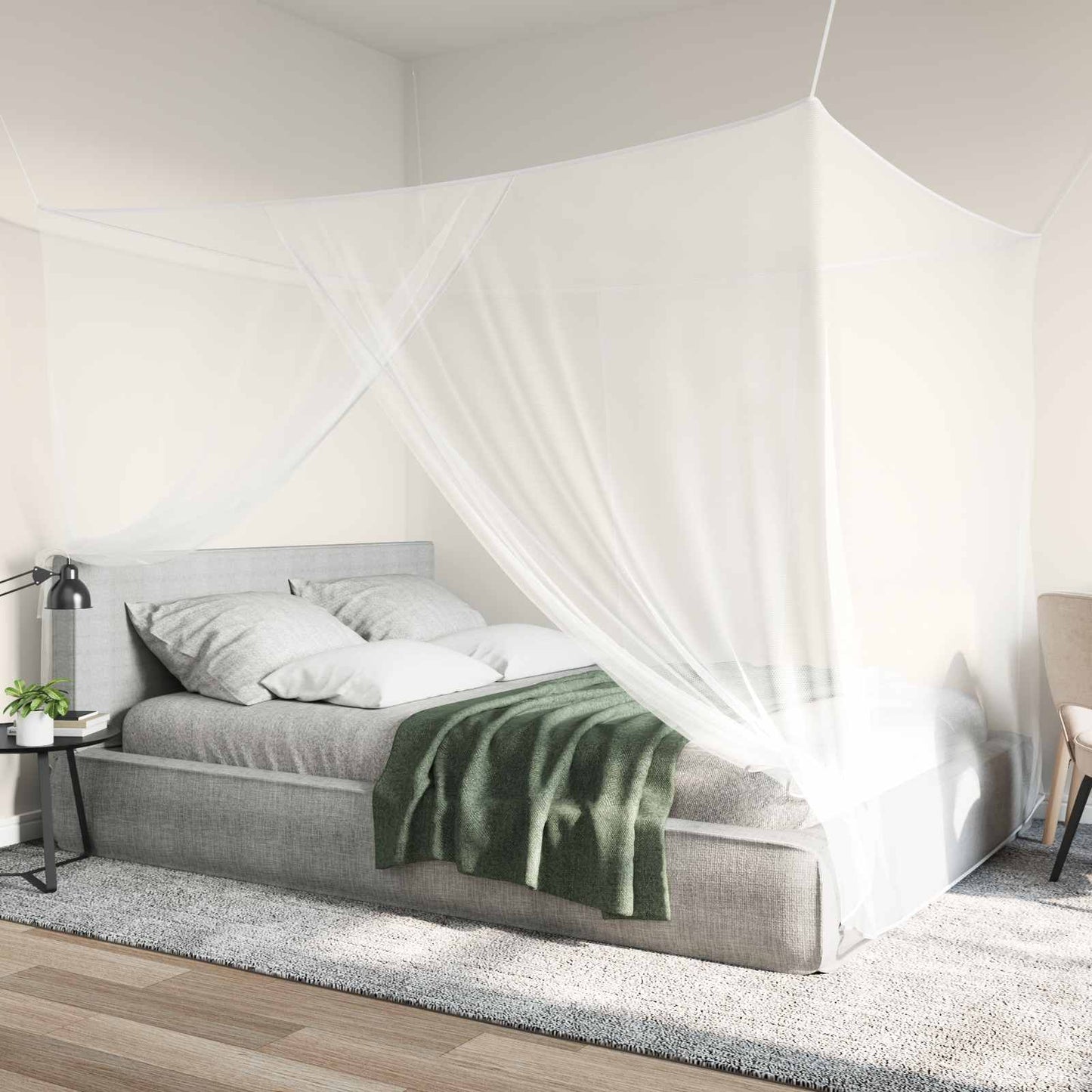 vidaXL Mosquito Net for Bed 156 Mesh 3 pcs White Polyester