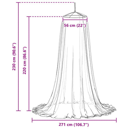 vidaXL Mosquito Net for Bed 156 mesh Black Polyester
