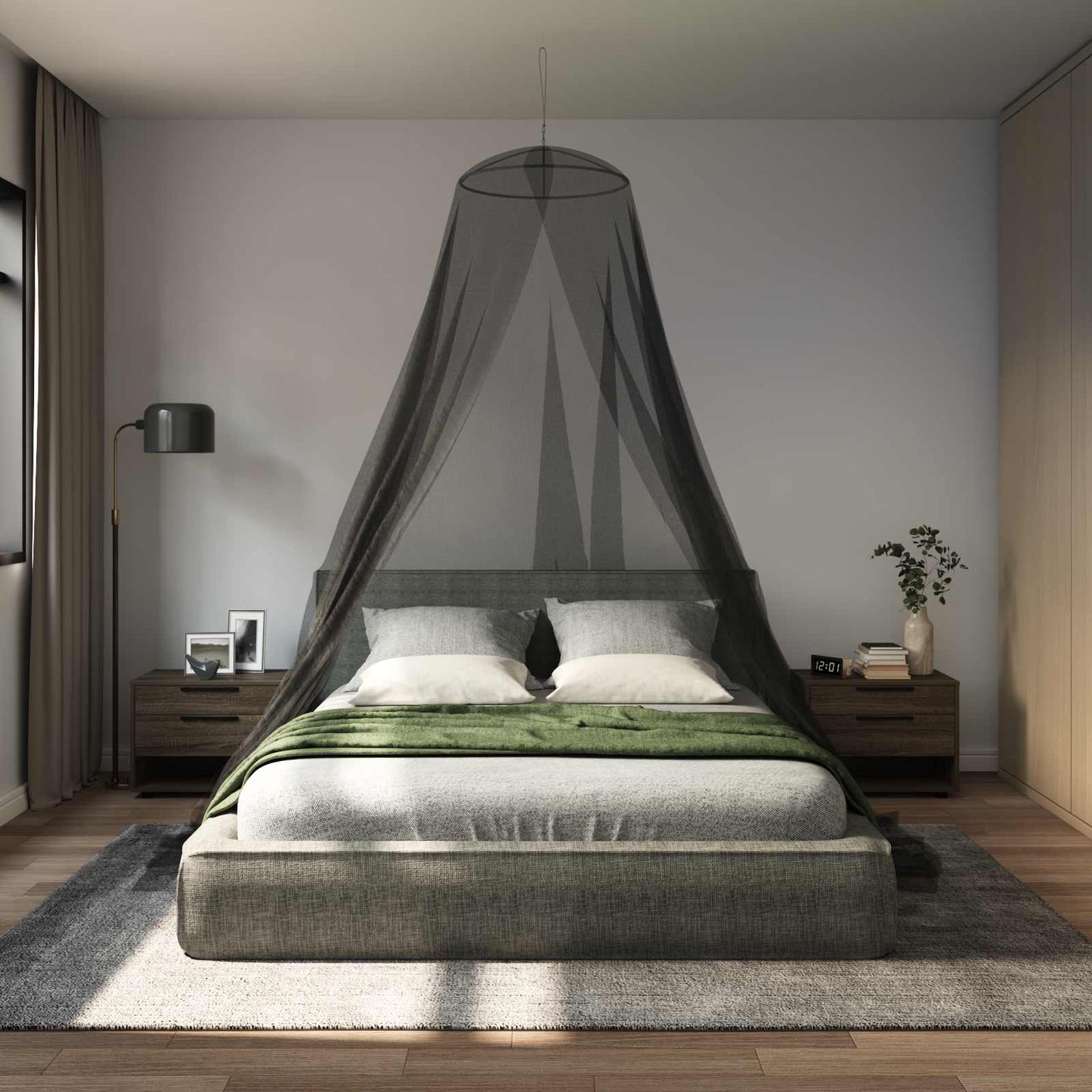vidaXL Mosquito Net for Bed 3 pcs 156 mesh Black Polyester