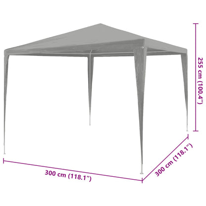 vidaXL Party Tent Light Grey 300 x 300 x 255 cm PE and Steel