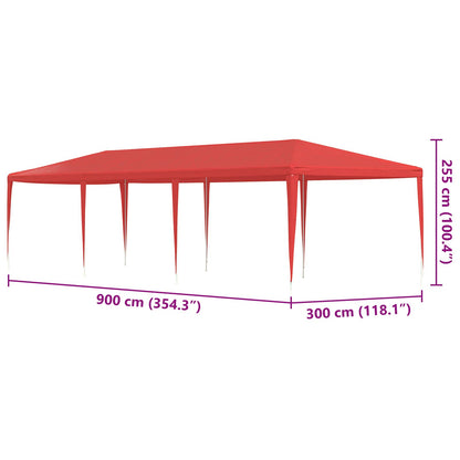 vidaXL Party Tent Red 900 x 300 x 255 cm PE and Steel