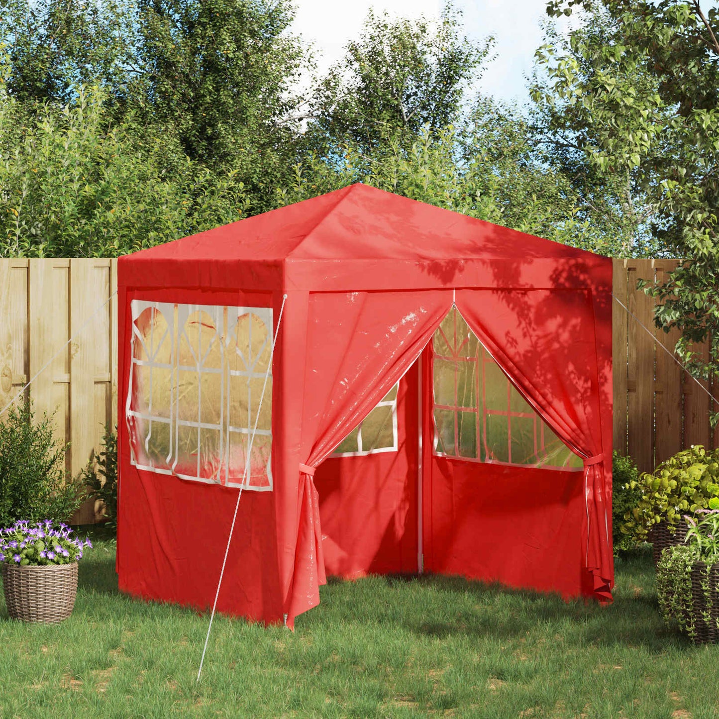 vidaXL Party Tent Red 200 x 200 x 240 cm PE and Steel
