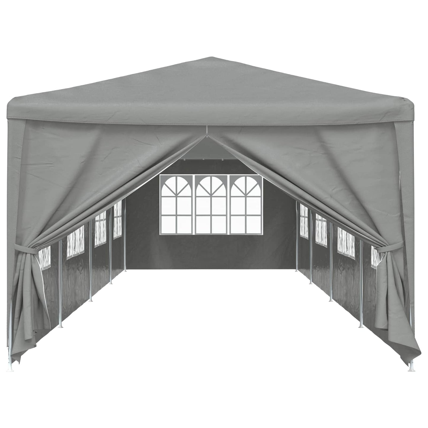 vidaXL Party Tent 1200 x 300 x 255 cm Light Grey PE and Steel