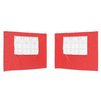 vidaXL Party Tent Sidewall 2 pcs 300 x 195 cm Red PE and Steel