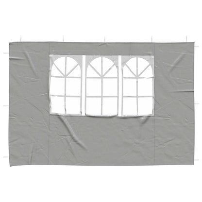 vidaXL Party Tent Sidewall 2 pcs 300 x 195 cm Light Grey PE and Steel
