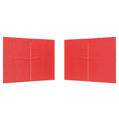 vidaXL Party Tent Sidewall 2 pcs Red 300 x 195 cm PE and Steel