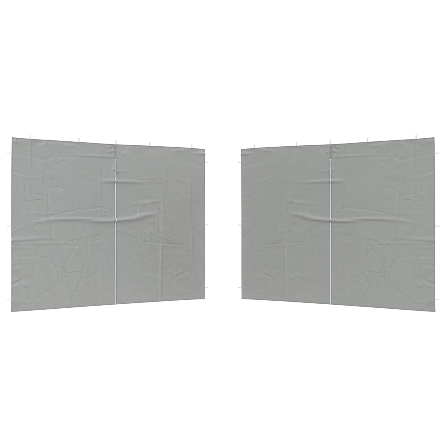vidaXL Party Tent Sidewall 2 pcs Light Grey 400 x 195 cm PE and Steel