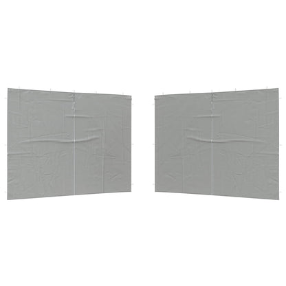 vidaXL Party Tent Sidewall 2 pcs Light Grey 400 x 195 cm PE and Steel