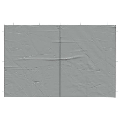 vidaXL Party Tent Sidewall 2 pcs Light Grey 400 x 195 cm PE and Steel