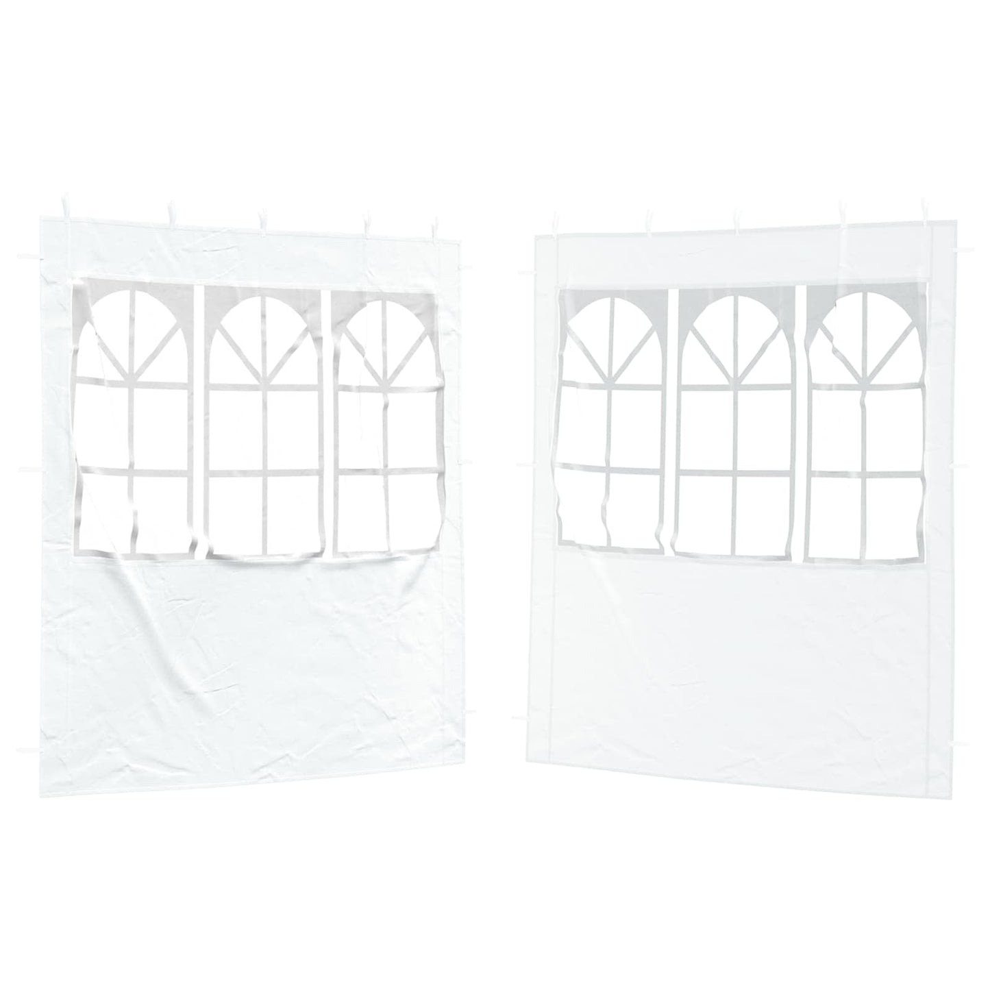 vidaXL Party Tent Sidewall 2 pcs 200 x 195 cm White PE and Steel
