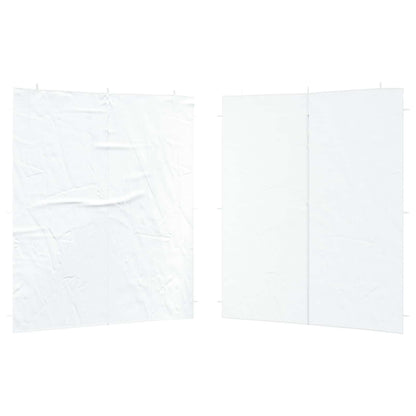 vidaXL Party Tent Sidewall 2 pcs White 200 x 195 cm PE and Steel