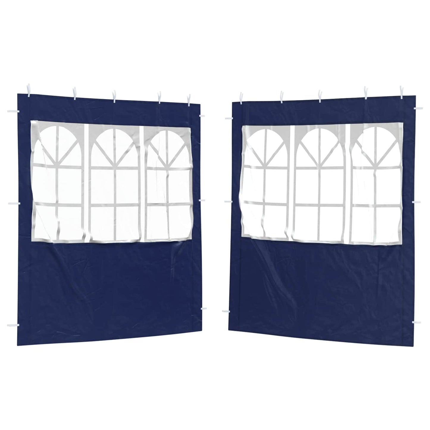 vidaXL Party Tent Sidewall 2 pcs 200 x 195 cm Blue PE and Steel