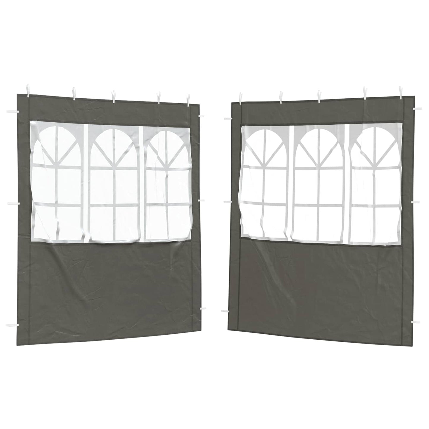 vidaXL Party Tent Sidewall 2 pcs 200 x 195 cm Anthracite PE and Steel