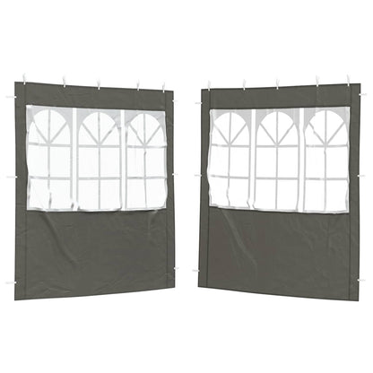 vidaXL Party Tent Sidewall 2 pcs 200 x 195 cm Anthracite PE and Steel
