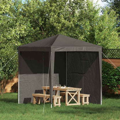 vidaXL Party Tent Sidewall 2 pcs Anthracite 200 x 195 cm PE and Steel