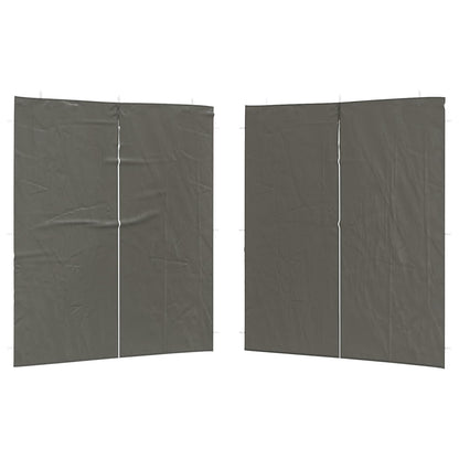 vidaXL Party Tent Sidewall 2 pcs Anthracite 200 x 195 cm PE and Steel