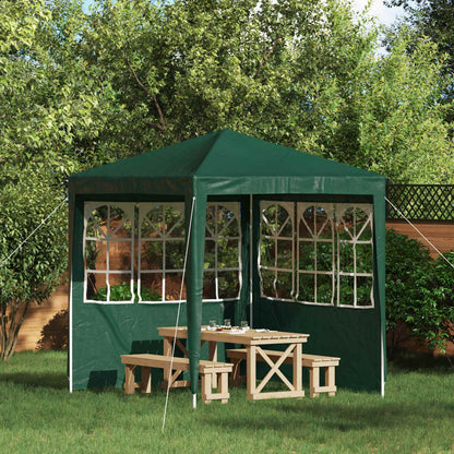 vidaXL Party Tent Sidewall 2 pcs 200 x 195 cm Green PE and Steel
