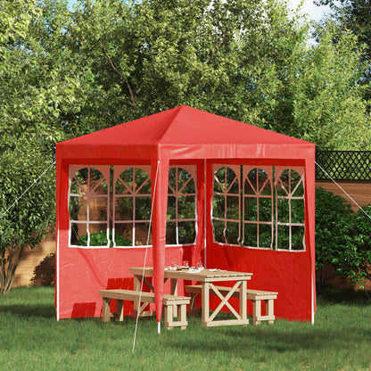 vidaXL Party Tent Sidewall 2 pcs 200 x 195 cm Red PE and Steel