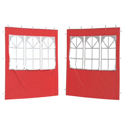 vidaXL Party Tent Sidewall 2 pcs 200 x 195 cm Red PE and Steel