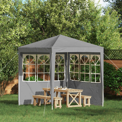 vidaXL Party Tent Sidewall 2 pcs 200 x 195 cm Light Grey PE and Steel