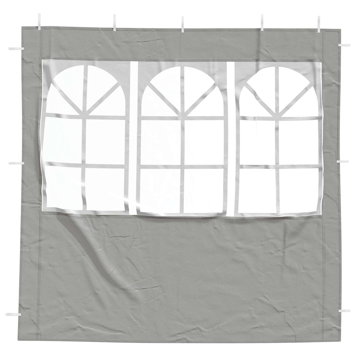 vidaXL Party Tent Sidewall 2 pcs 200 x 195 cm Light Grey PE and Steel