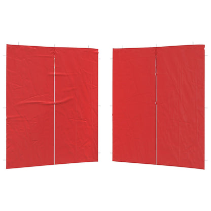 vidaXL Party Tent Sidewall 2 pcs Red 200 x 195 cm PE and Steel