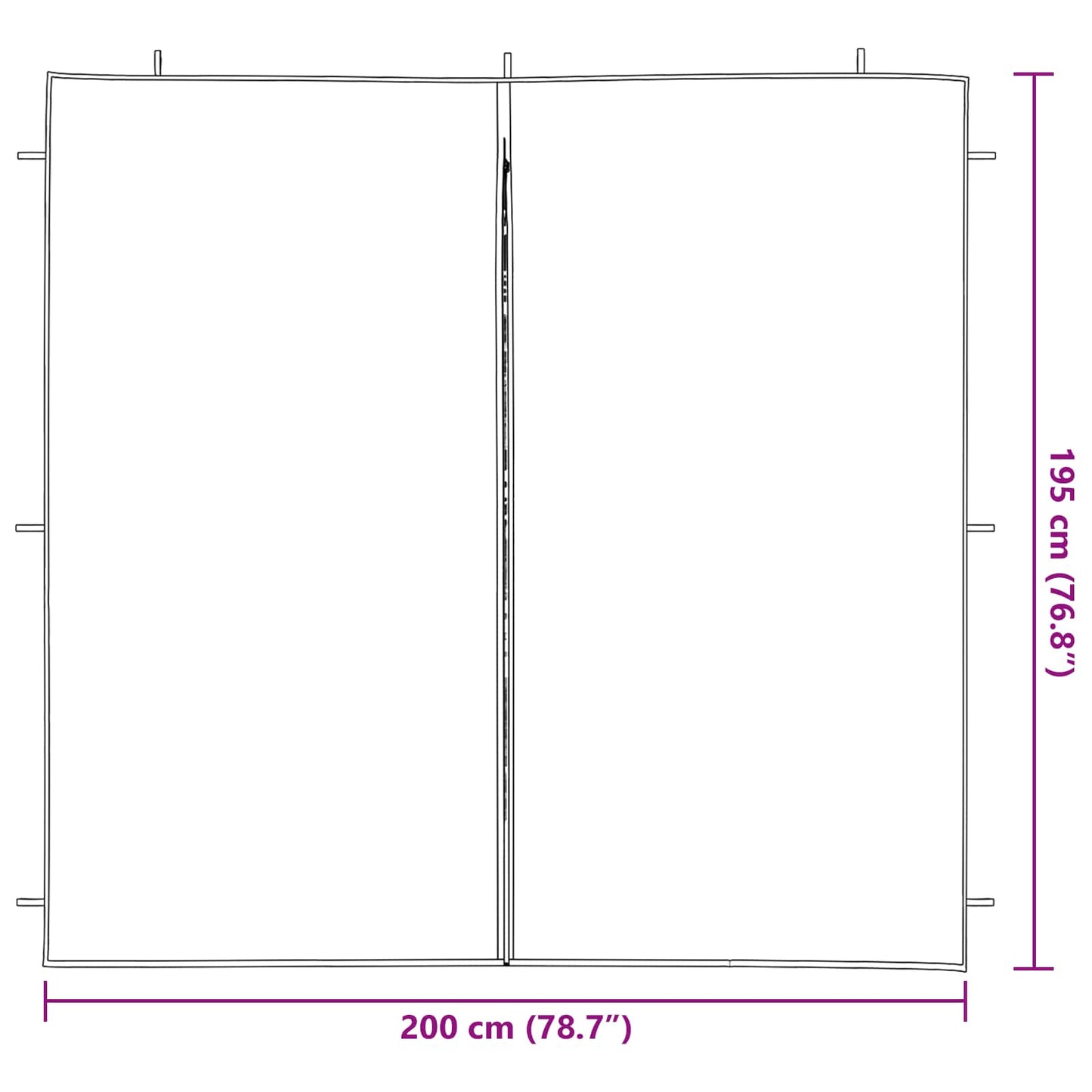 vidaXL Party Tent Sidewall 2 pcs Red 200 x 195 cm PE and Steel