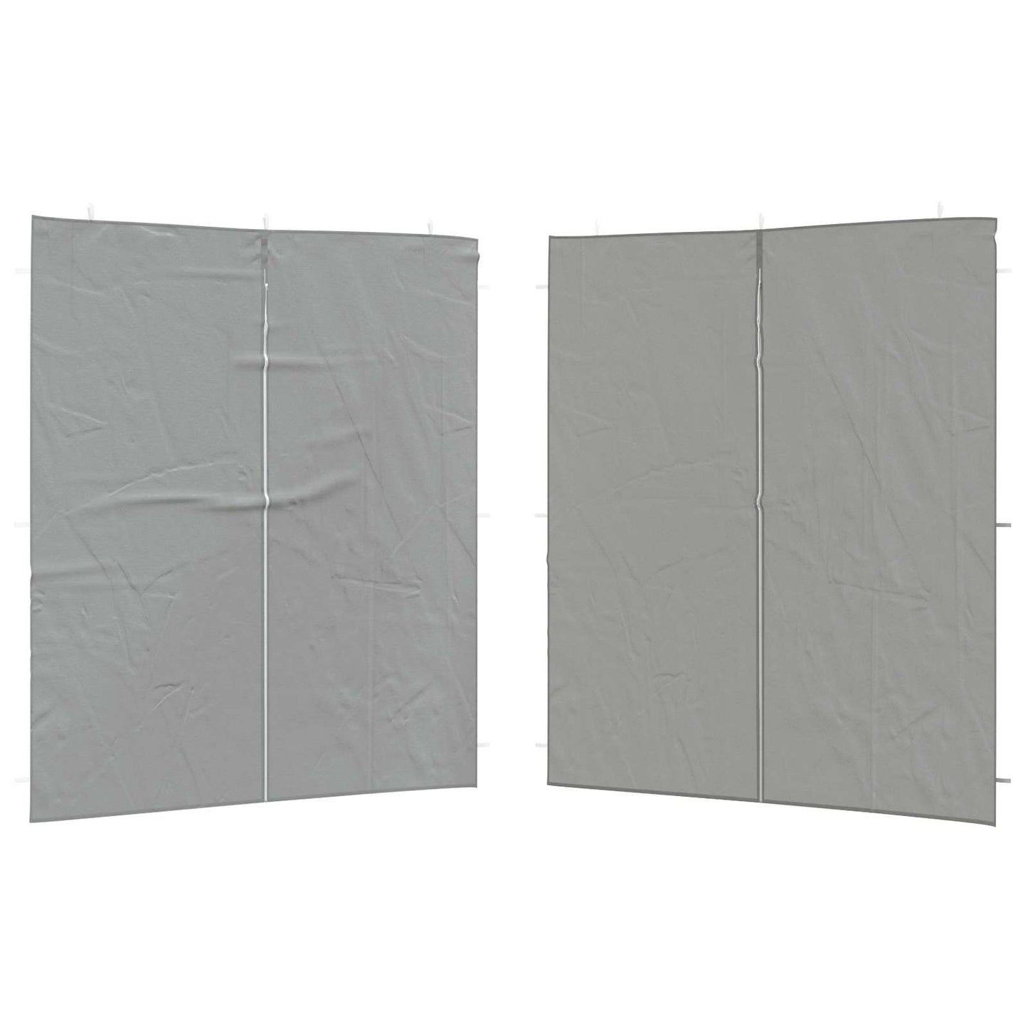 vidaXL Party Tent Sidewall 2 pcs Light Grey 200 x 195 cm PE and Steel