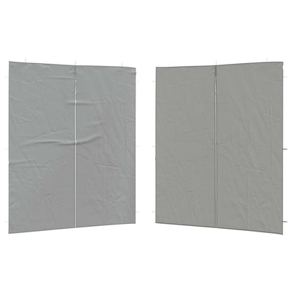 vidaXL Party Tent Sidewall 2 pcs Light Grey 200 x 195 cm PE and Steel