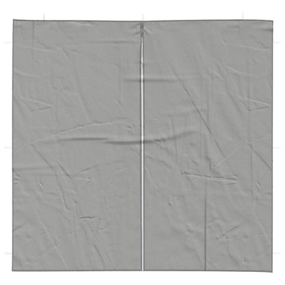 vidaXL Party Tent Sidewall 2 pcs Light Grey 200 x 195 cm PE and Steel