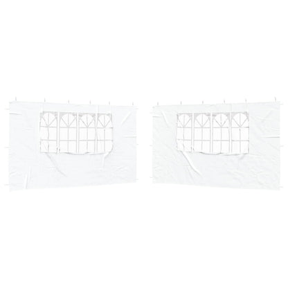 vidaXL Party Tent Sidewall 2 pcs 400 x 195 cm White PE and Steel