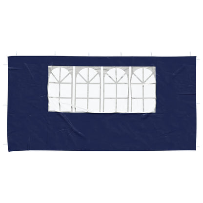 vidaXL Party Tent Sidewall 2 pcs 400 x 195 cm Blue PE and Steel