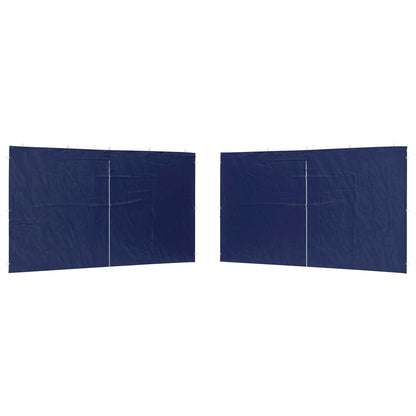 vidaXL Party Tent Sidewall 2 pcs Blue 400 x 195 cm PE and Steel