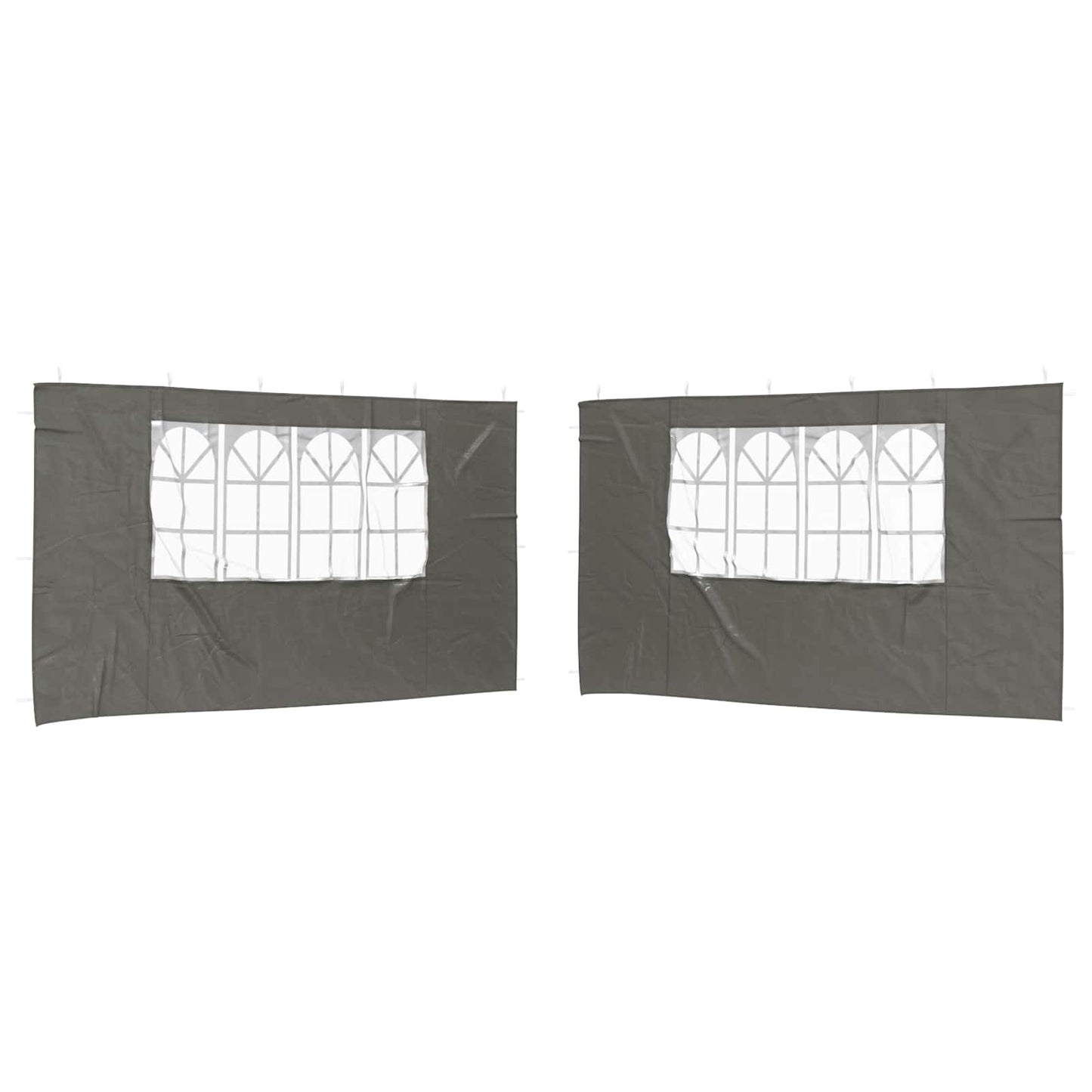 vidaXL Party Tent Sidewall 2 pcs 400 x 195 cm Anthracite PE and Steel