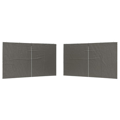 vidaXL Party Tent Sidewall 2 pcs Anthracite 400 x 195 cm PE and Steel