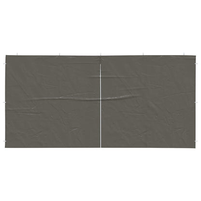vidaXL Party Tent Sidewall 2 pcs Anthracite 400 x 195 cm PE and Steel