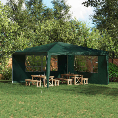 vidaXL Party Tent Sidewall 2 pcs 400 x 195 cm Green PE and Steel