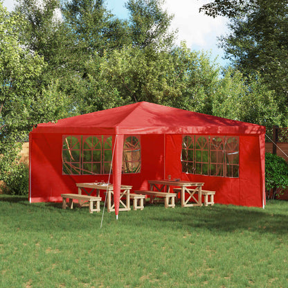 vidaXL Party Tent Sidewall 2 pcs 400 x 195 cm Red PE and Steel