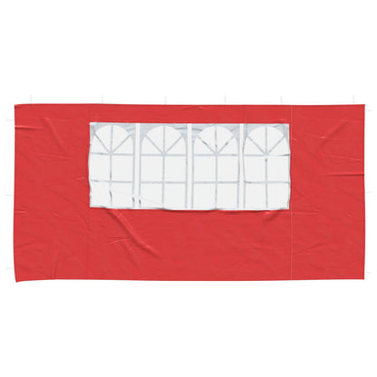 vidaXL Party Tent Sidewall 2 pcs 400 x 195 cm Red PE and Steel