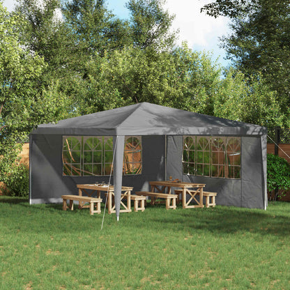 vidaXL Party Tent Sidewall 2 pcs 400 x 195 cm Light Grey PE and Steel