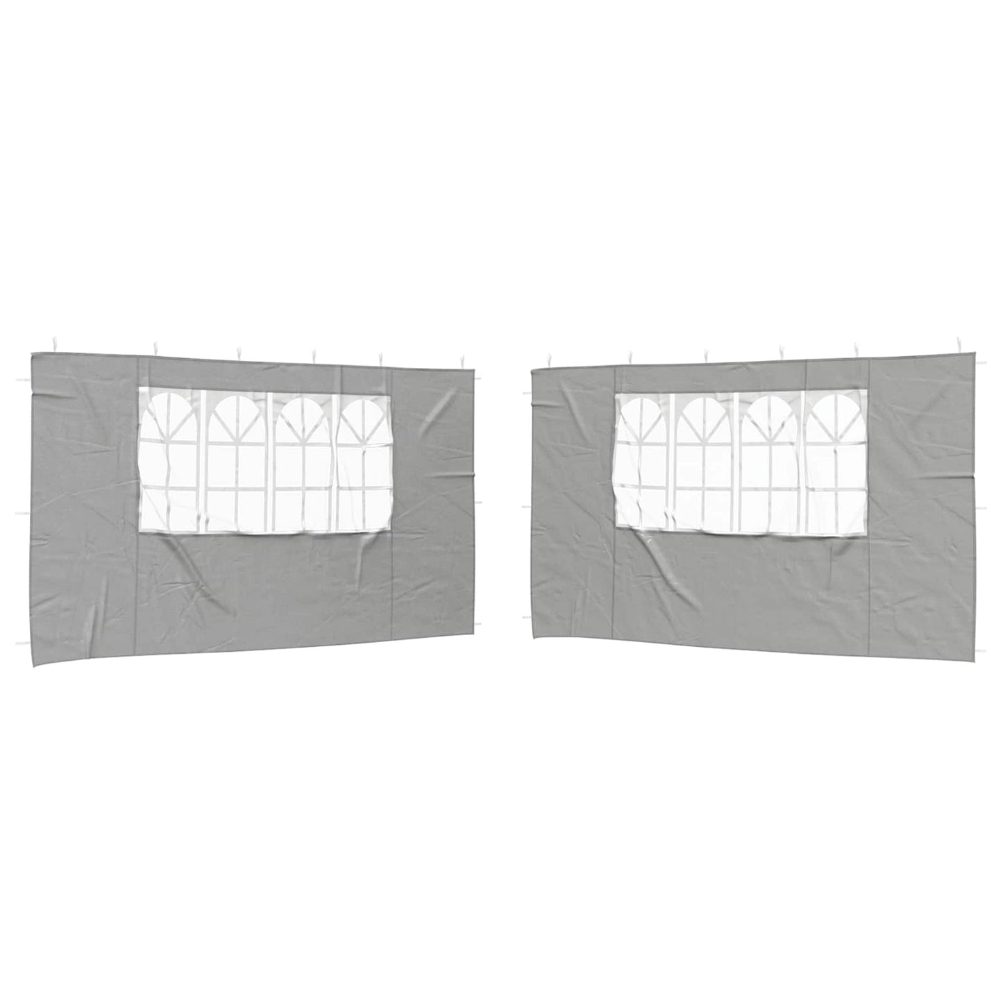 vidaXL Party Tent Sidewall 2 pcs 400 x 195 cm Light Grey PE and Steel